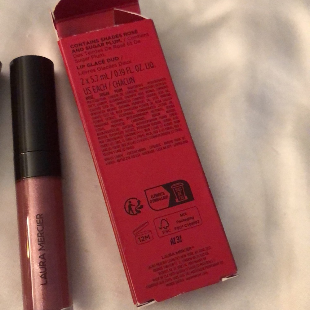 Laura Mercier Lip Glace Bouquet Duo Rose & Sugar Plum NIB Full Size 5.7ml Each - Picture 5 of 12